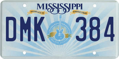 MS license plate DMK384