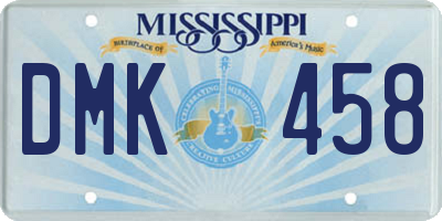 MS license plate DMK458