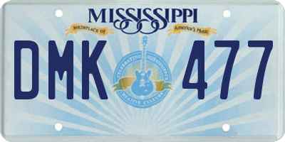 MS license plate DMK477