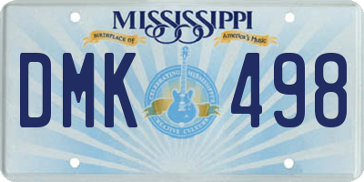 MS license plate DMK498