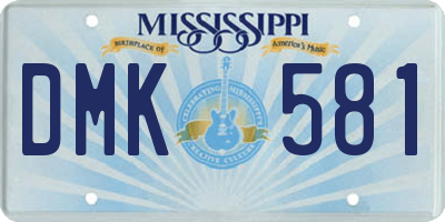 MS license plate DMK581