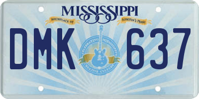 MS license plate DMK637