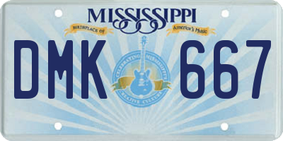 MS license plate DMK667