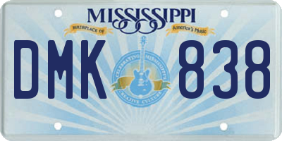 MS license plate DMK838