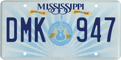 MS license plate DMK947