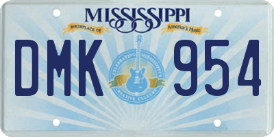 MS license plate DMK954