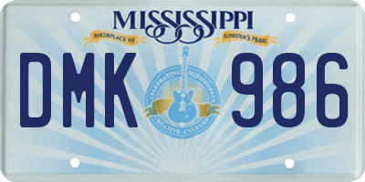 MS license plate DMK986