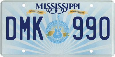 MS license plate DMK990