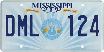 MS license plate DML124