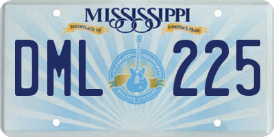 MS license plate DML225