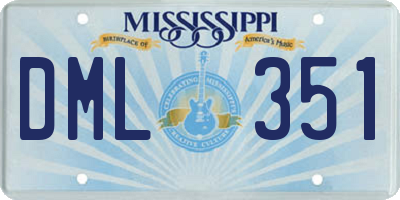 MS license plate DML351