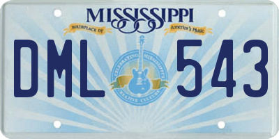 MS license plate DML543