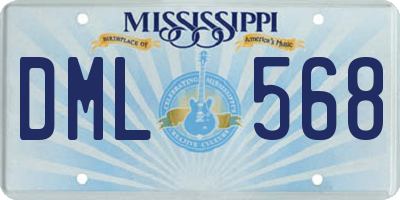 MS license plate DML568