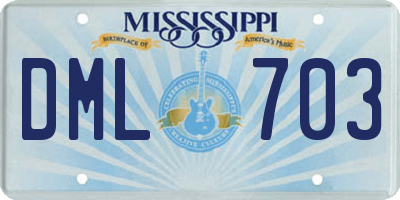 MS license plate DML703