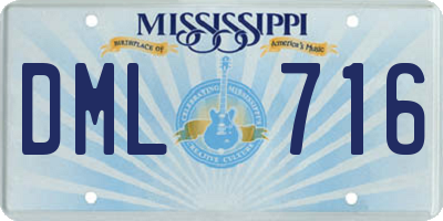 MS license plate DML716