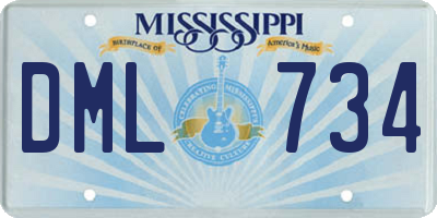 MS license plate DML734