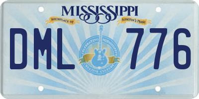 MS license plate DML776