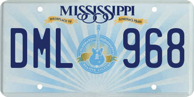 MS license plate DML968
