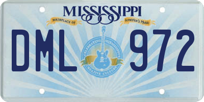 MS license plate DML972