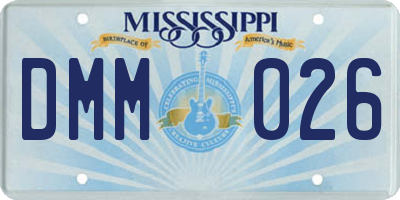 MS license plate DMM026