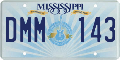 MS license plate DMM143
