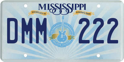 MS license plate DMM222