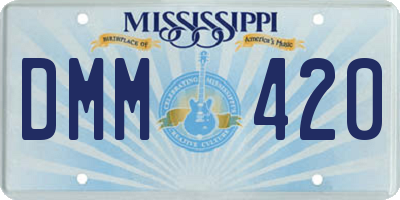 MS license plate DMM420