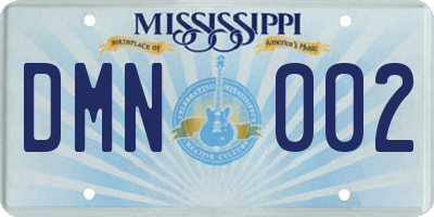 MS license plate DMN002