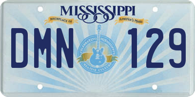 MS license plate DMN129
