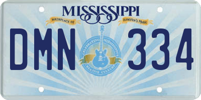 MS license plate DMN334