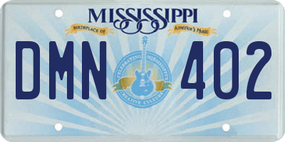 MS license plate DMN402