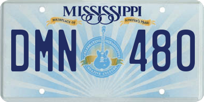 MS license plate DMN480