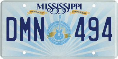 MS license plate DMN494