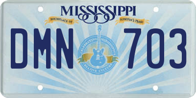MS license plate DMN703