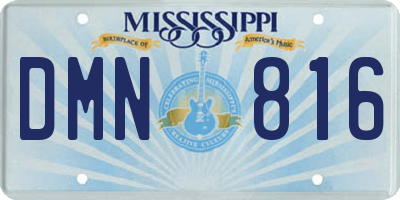 MS license plate DMN816