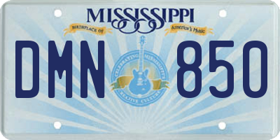 MS license plate DMN850
