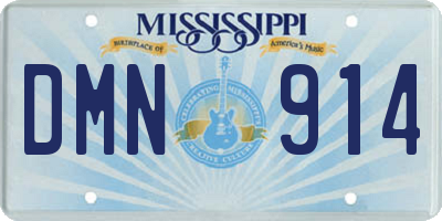 MS license plate DMN914