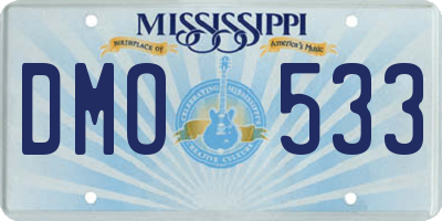 MS license plate DMO533