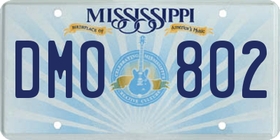 MS license plate DMO802