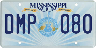 MS license plate DMP080