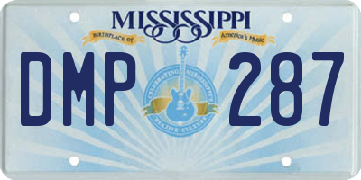 MS license plate DMP287