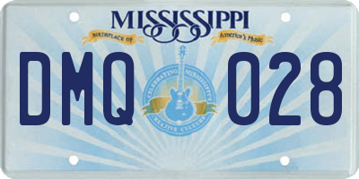 MS license plate DMQ028
