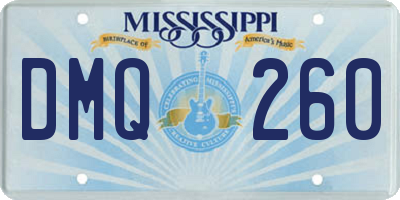 MS license plate DMQ260