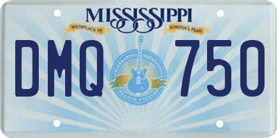 MS license plate DMQ750