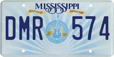 MS license plate DMR574