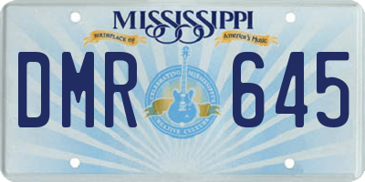 MS license plate DMR645