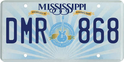 MS license plate DMR868