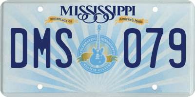 MS license plate DMS079