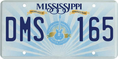 MS license plate DMS165