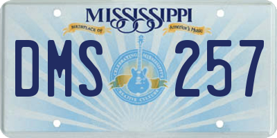 MS license plate DMS257